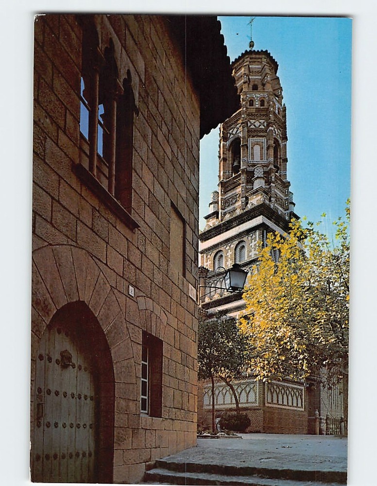 Postcard Tower of Utebo Pueblo Español Barcelona Spain