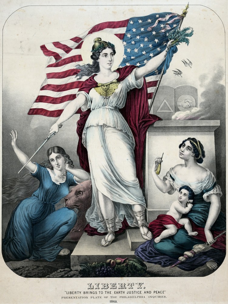 Historical Liberty Justice & Peace Art Decor Poster. Fine Graphic Design. 2882