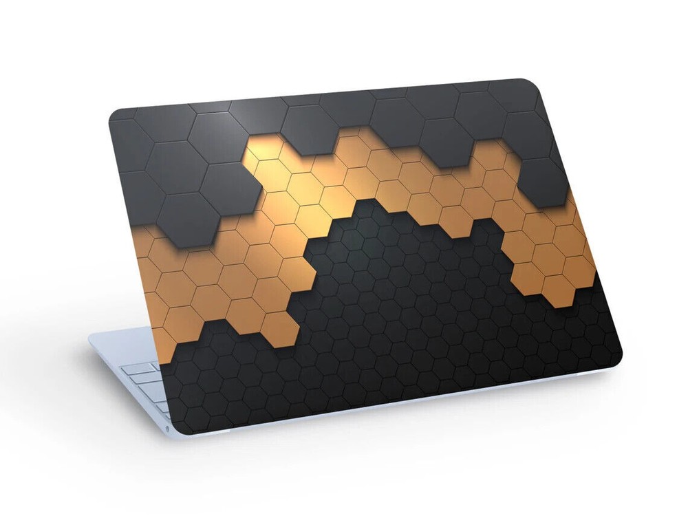 Gold Honeycomb HEXAGON Laptop Skin Sticker in Custom Sizes