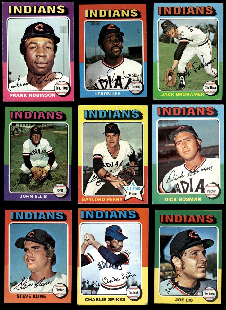 1975 Topps MINI Cleveland Indians Near Team Set 3 - VG 7102969 (24 / 29 cards)