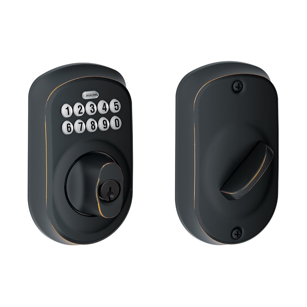 Schlage BE365-PLY Plymouth Keypad Electronic Deadbolt Single Cylinder Lock