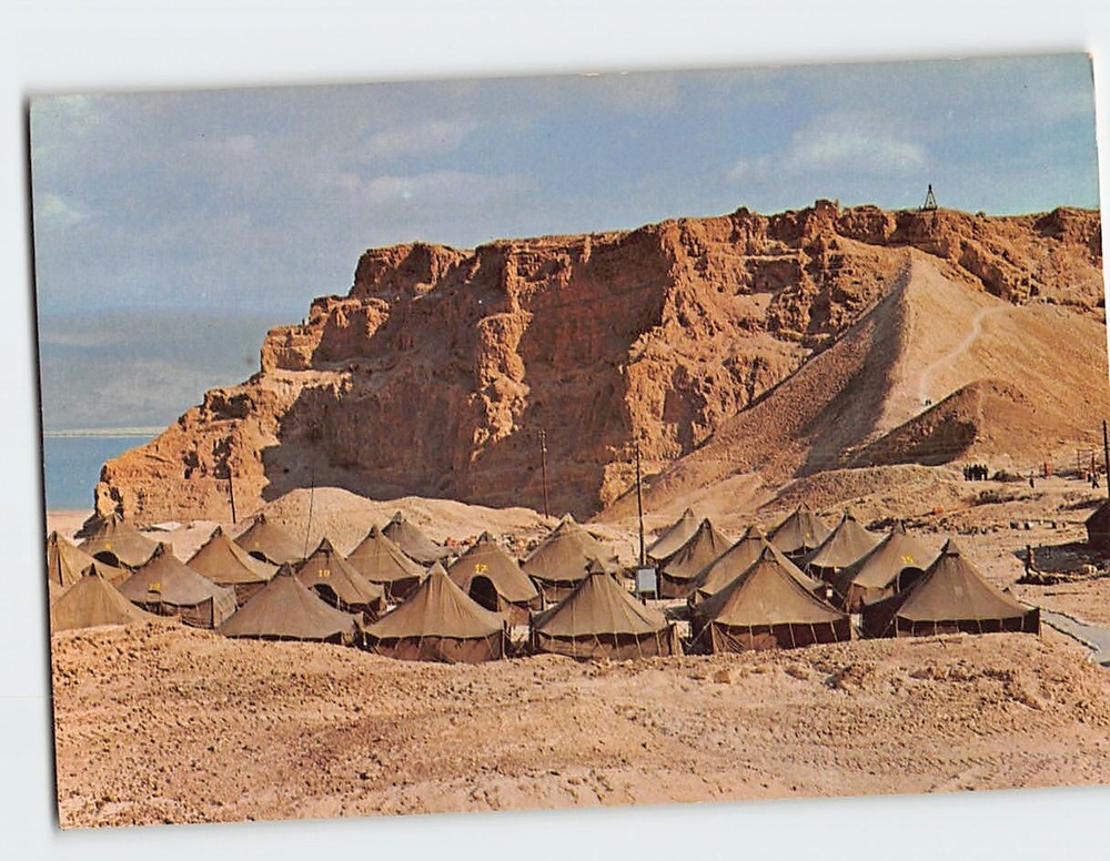 Postcard View Towards King Herod's Palace & Dead Sea Masada Israel