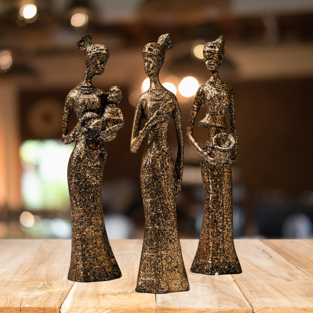 Handmade Figurine  African Tribal Women Art Piece Statue For Home & Office Decor