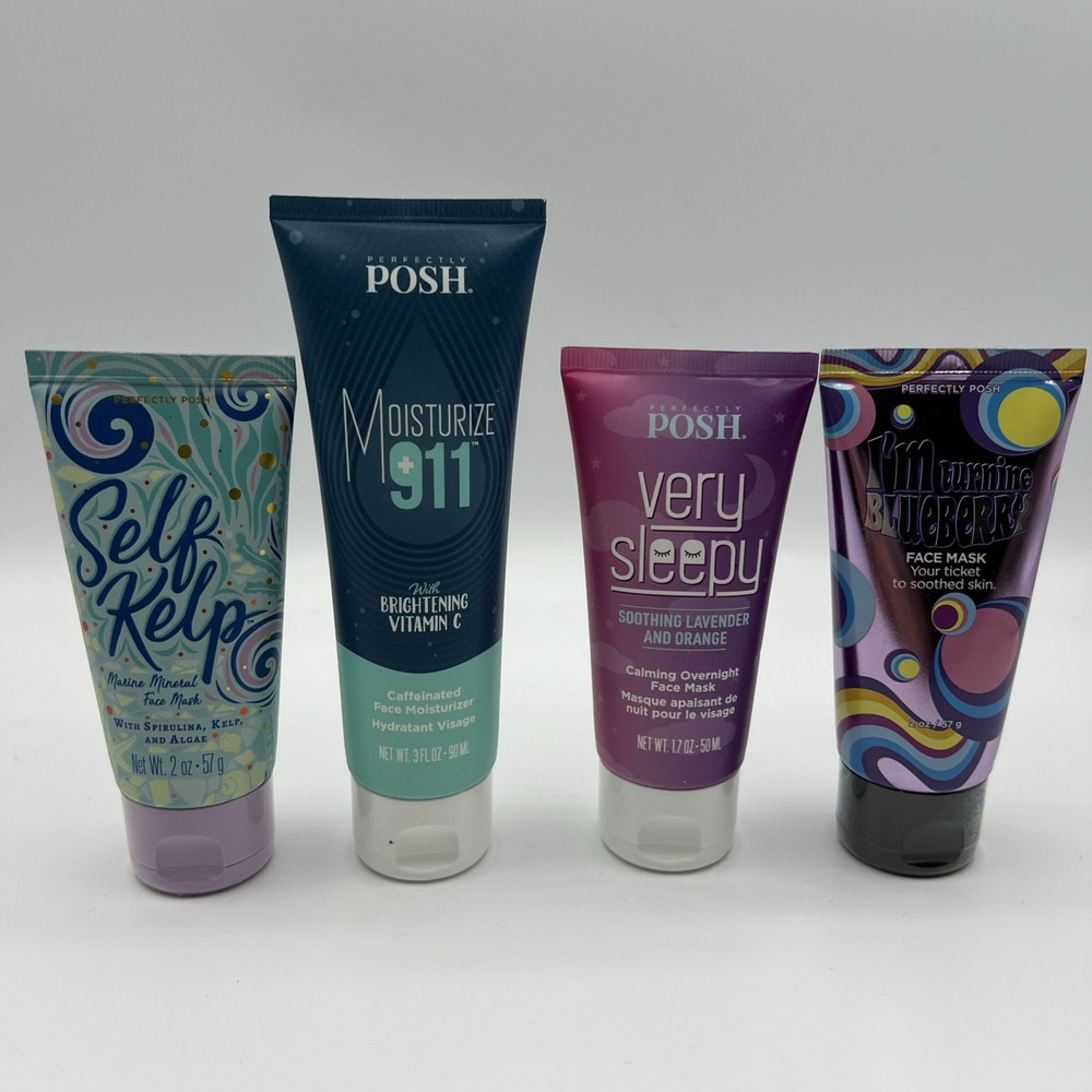 Perfectly Posh Lot (4 Items) Face Mask & Face Moisturizer