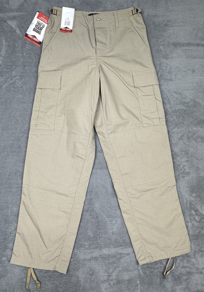 Tru-Spec Tactical Pants Mens Small Short 32x29.5 Khaki BDU Ripstop Cargo NEW