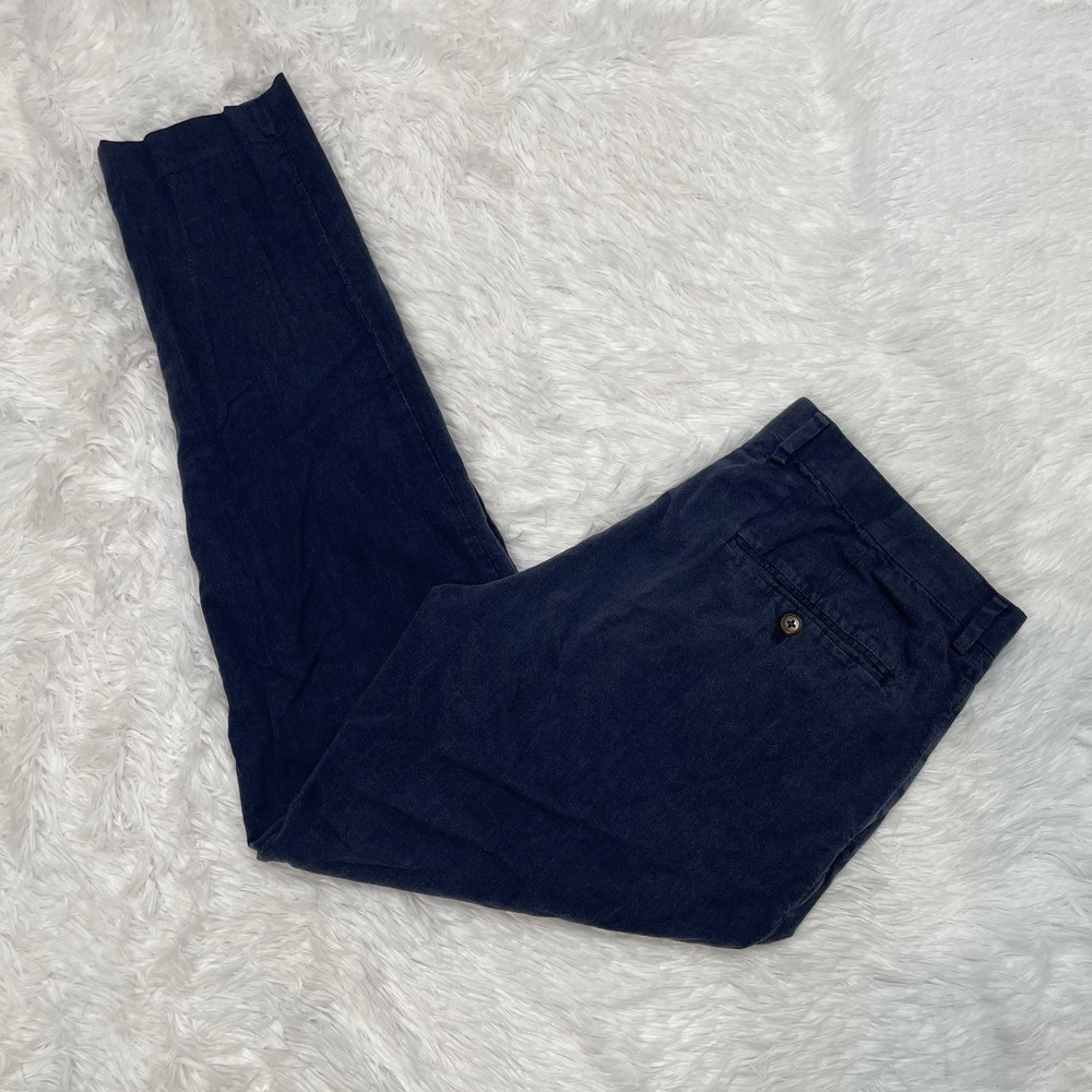 J.Crew Ludlow Slim Straight Linen Blend Pants Men’s Size 32x32 Blue Chino