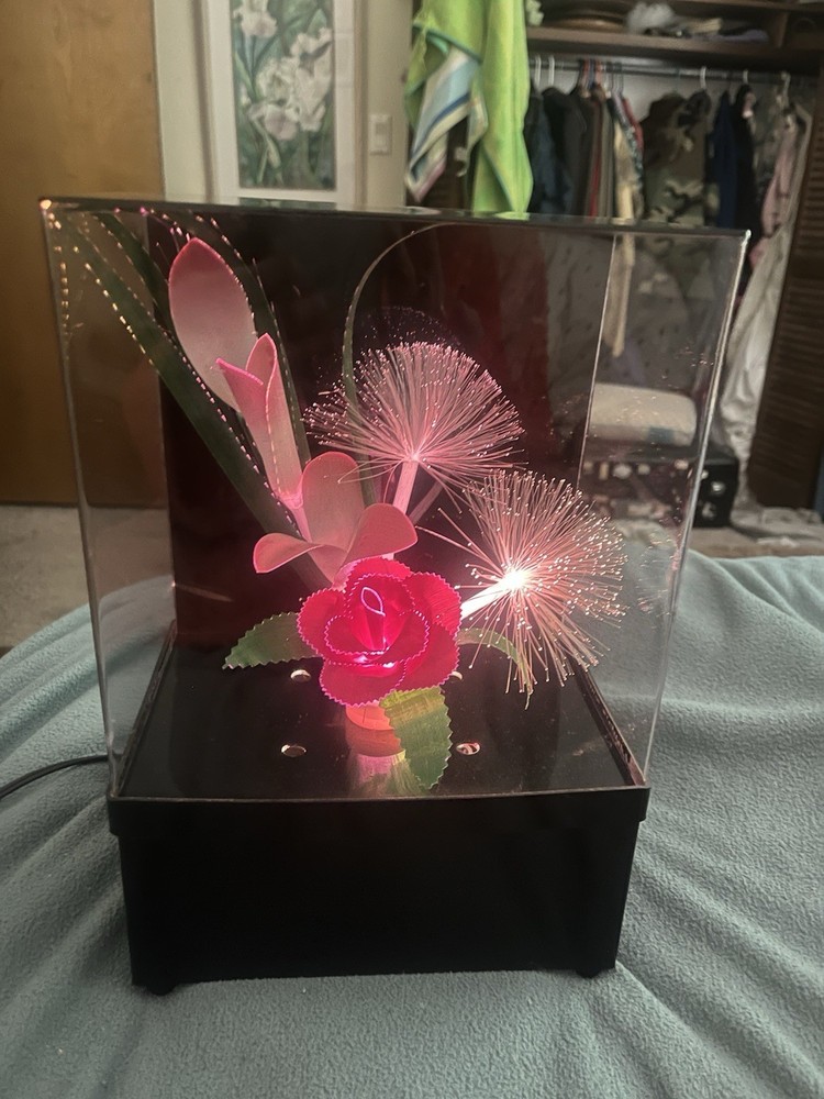 Vintage Fiber Optic Flower Lamp 13.75