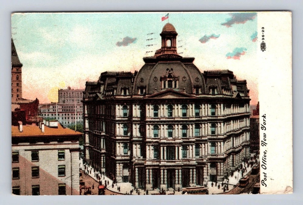New York City NY, Post Office, Antique Vintage c1911 Souvenir Postcard