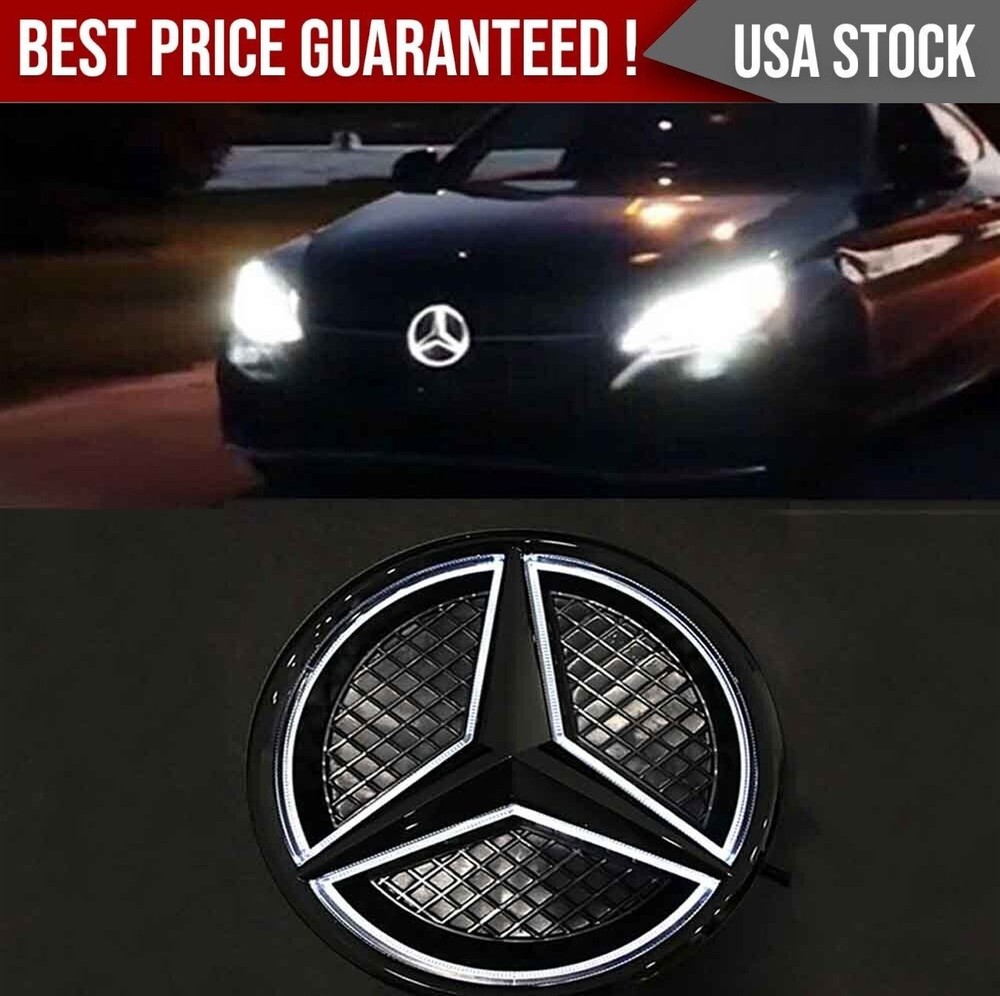 Fit For🔥 Mercedes-Benz E 18.5cm BLACK Led Light Grill Star Emblem W213 E Class