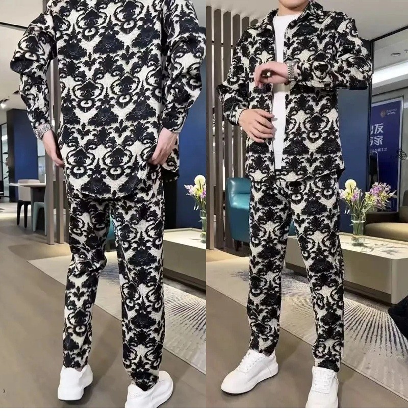 Luxury Men Shirt and Trousers Suit Trendy Casual Two-Piece Set Fashion Coat