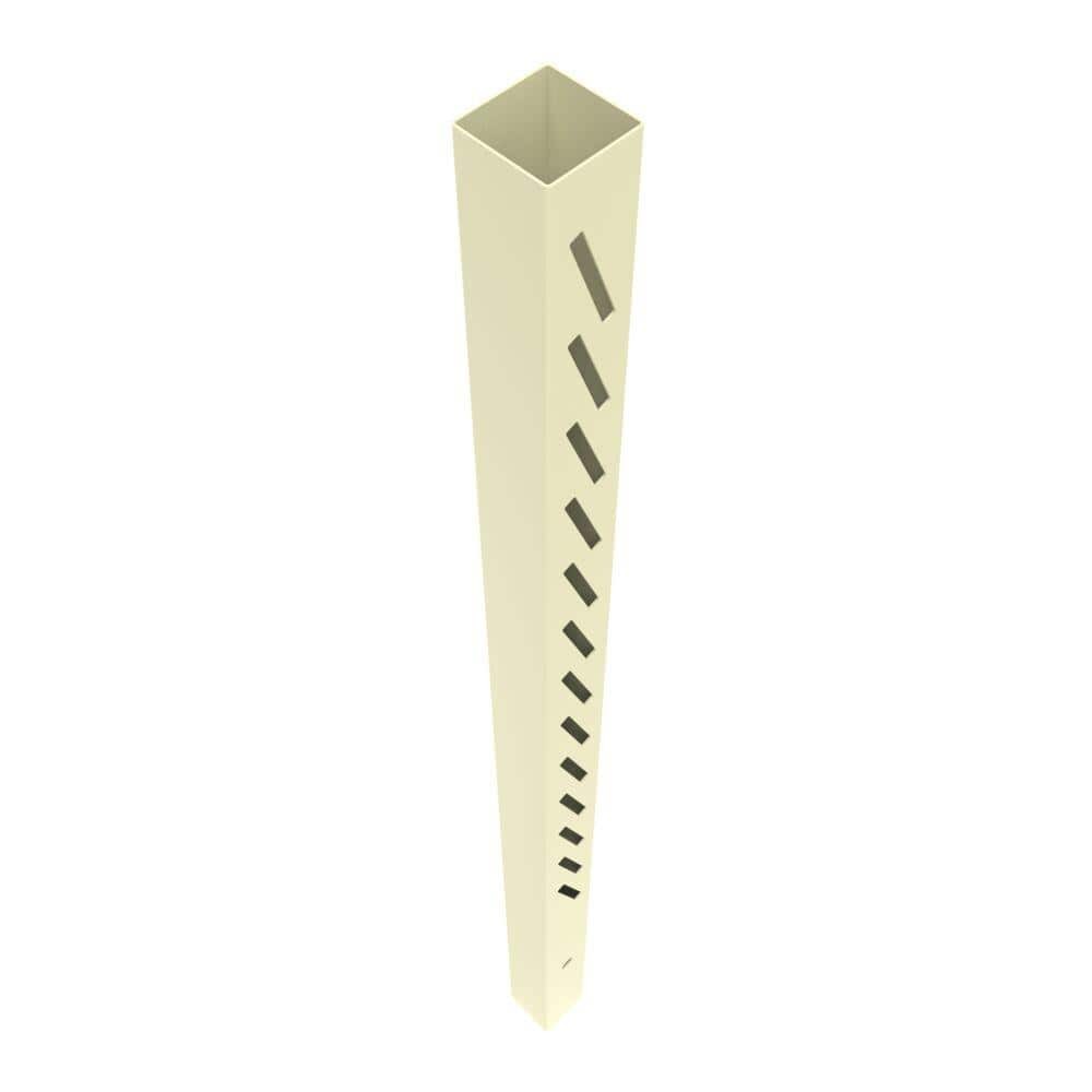 5x5x102in Louvered Sand Right End Gate Vinyl Fence Post 73050557