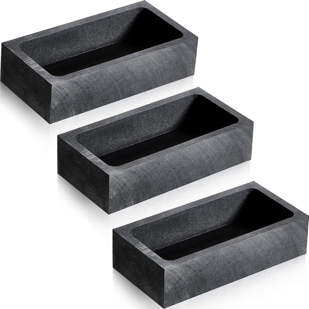 Patelai 3 Pieces Graphite Ingot Molds Silver Gold Metal Crucible Gold,Silver
