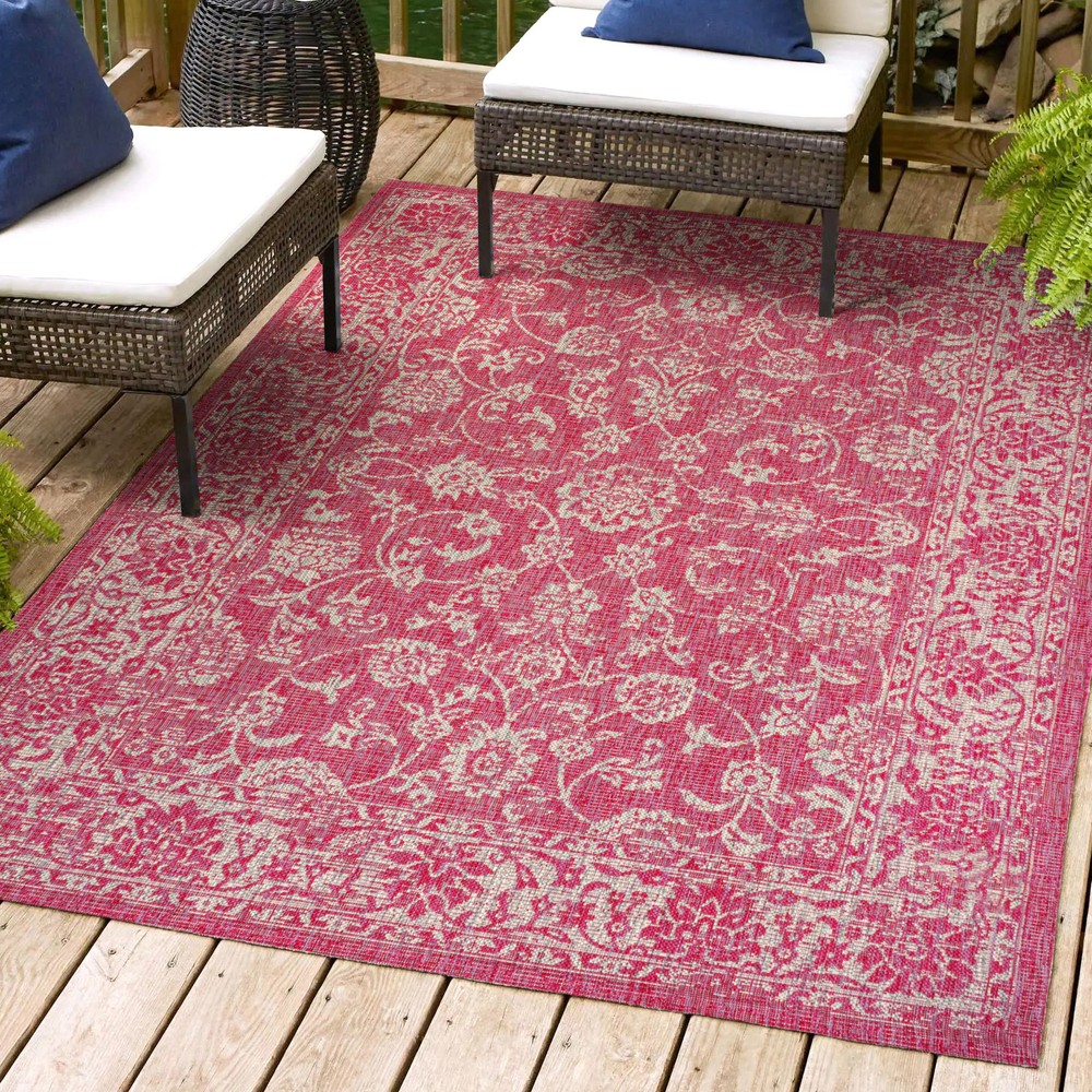 Jonathan Y SMB100-3 Santa Monica 3x5 Polypropylene Rug Fuchsia Pink Indoor Outdoor