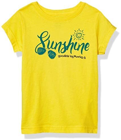 Marky G Apparel Girls' Printed Sunshine Graphic Cotton Jersey Short Sleeve Tee