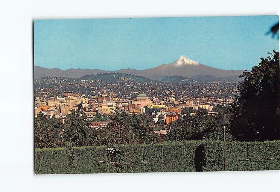 Postcard Panoramic View Mt. Hood & Portland Oregon USA