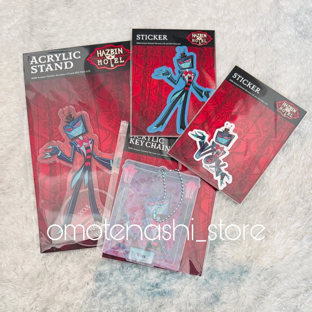 Hazbin Hotel Vox Acrylic Stand Figure Keychain Sticker Set of 4 POP UP Store