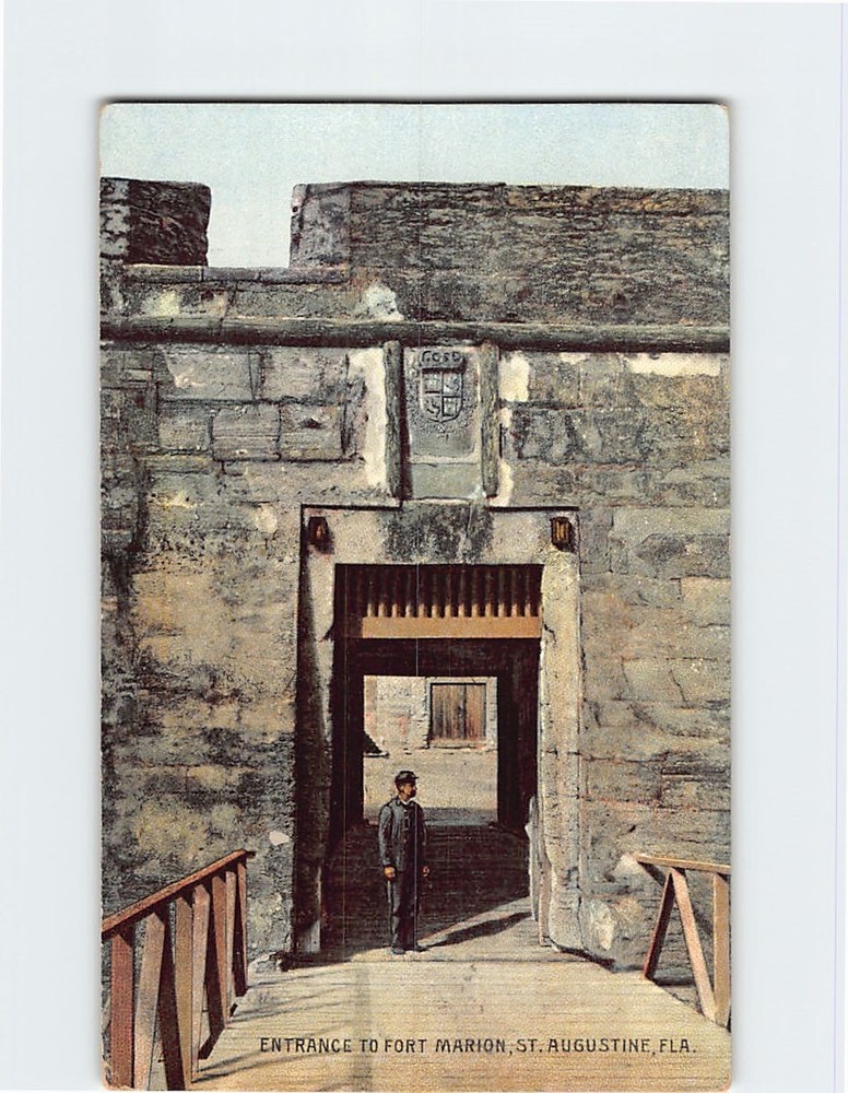 Postcard Entrance To Fort Marion St. Augustine Florida USA