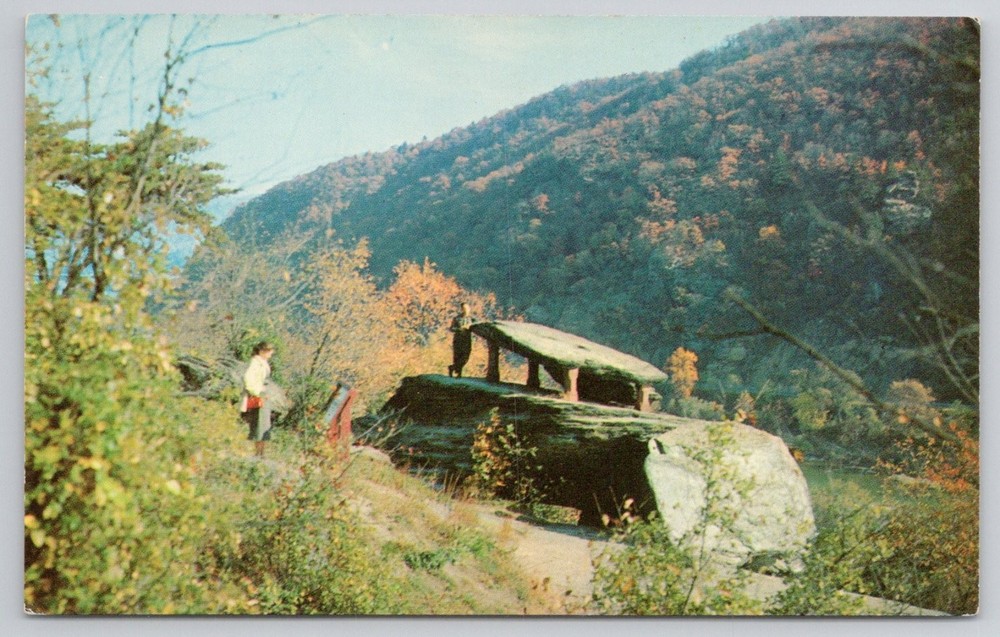 Jefferson's Rock Harpers Ferry WV Plastichrome Postcard Scenic View