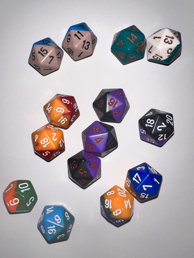 Dice Lot, Swirl Colored Dice