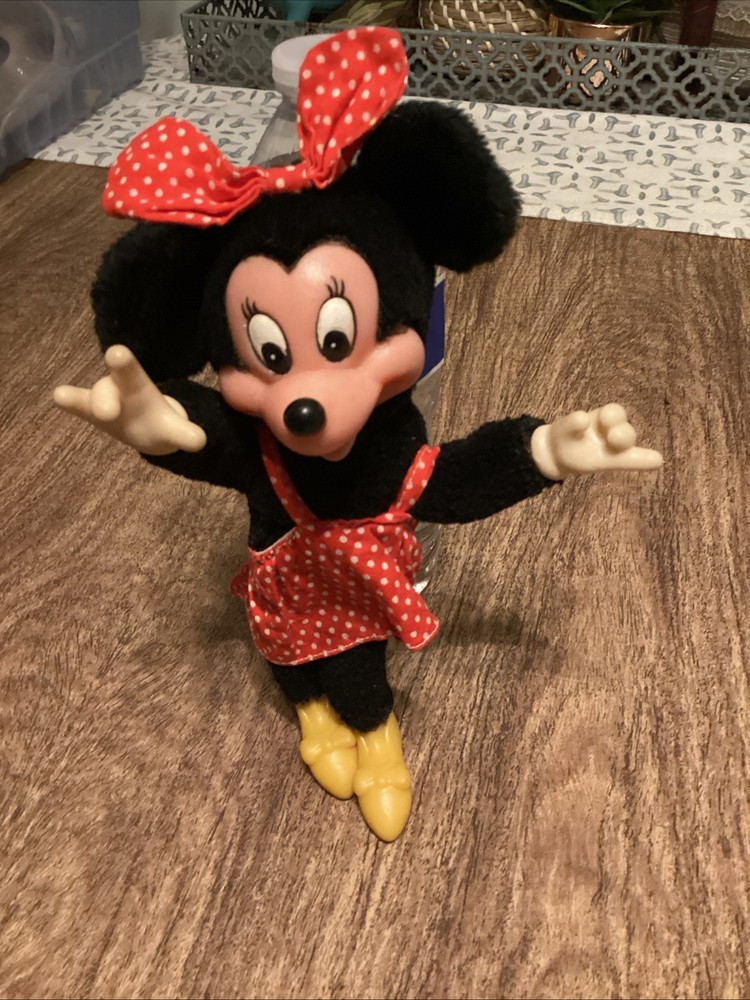 Vintage Applause Minnie Mouse Doll Plush Disney Rubber Face Walt Disney