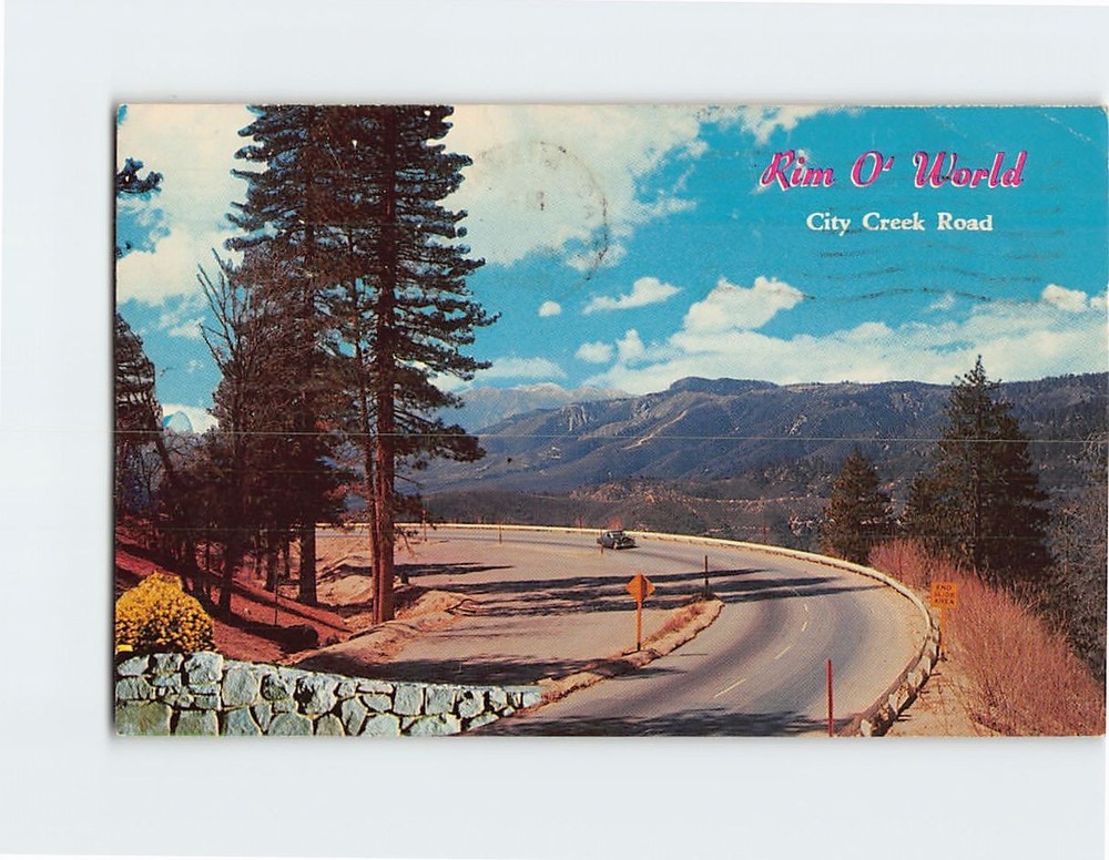Postcard Rim O' World City Creek Road/Highway California USA