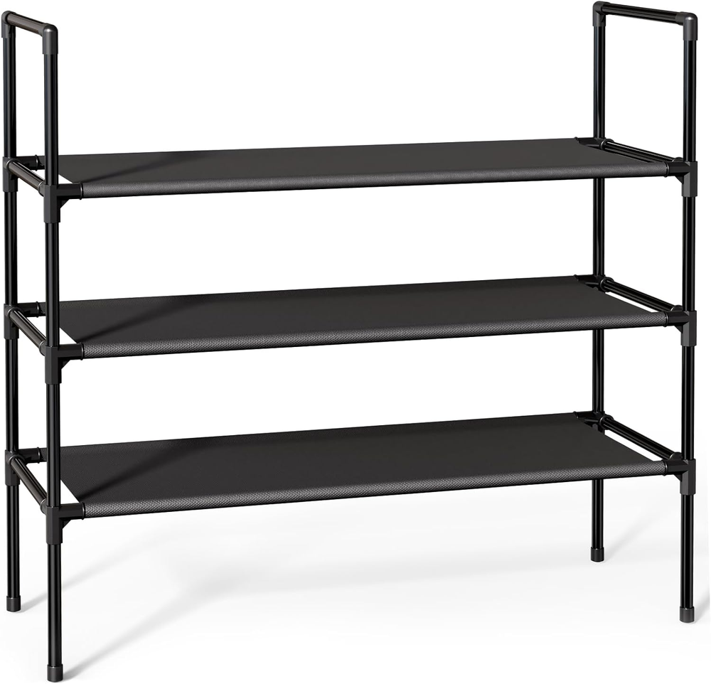 3-Tier Non-Woven Fabric Shoe Rack Organizer for Closet Garage or Hallway