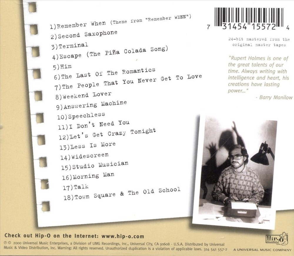 Rupert Holmes Greatest Hits New Cd
