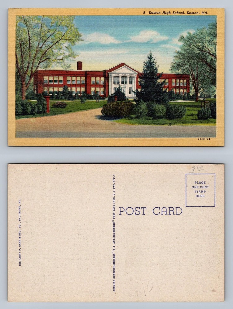 Easton, MD-Maryland, High School Front View PC Scene Vintage Postcard