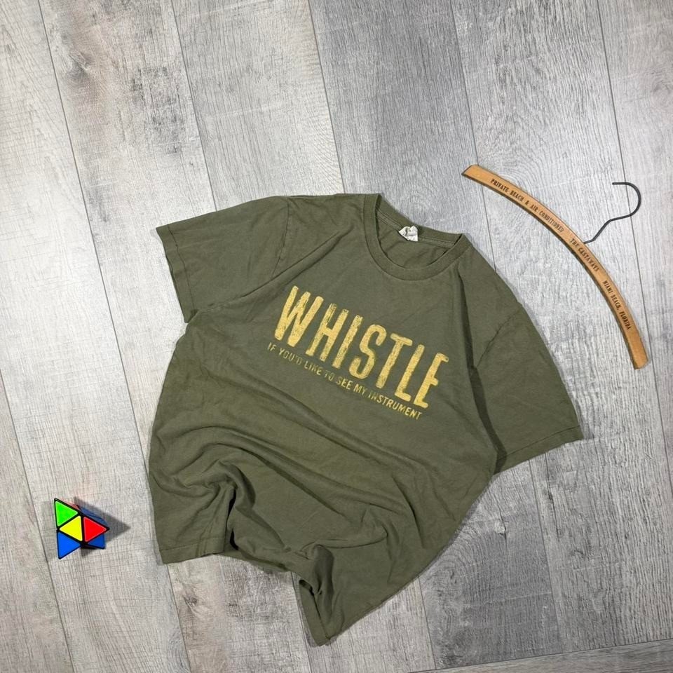2000s green and yellow whist funny mall core Hollister funny humor t shirt