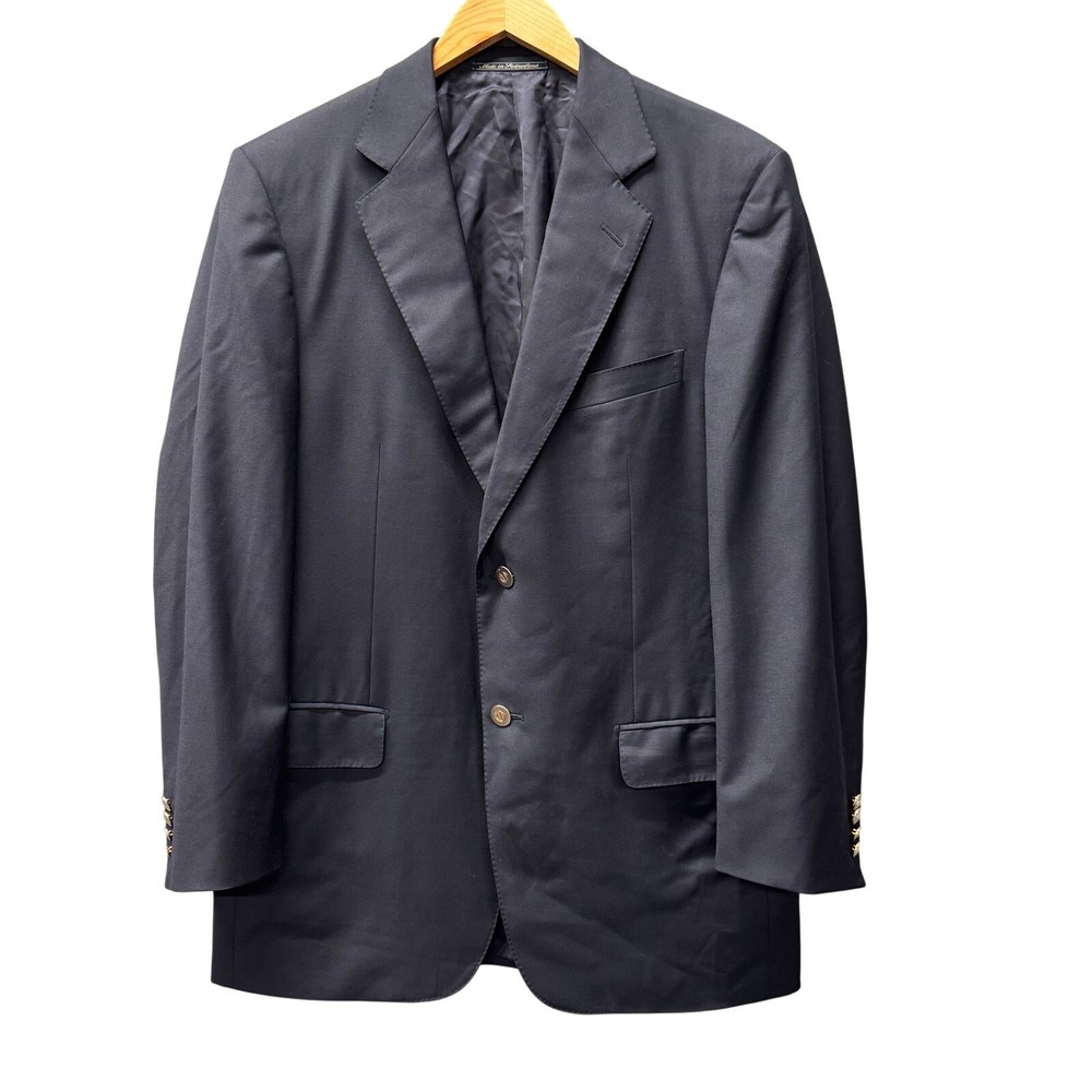 Ermenegildo Zegna Blazer Wool Navy Blue Mens US 40 IT 50 Switzerland Jacket