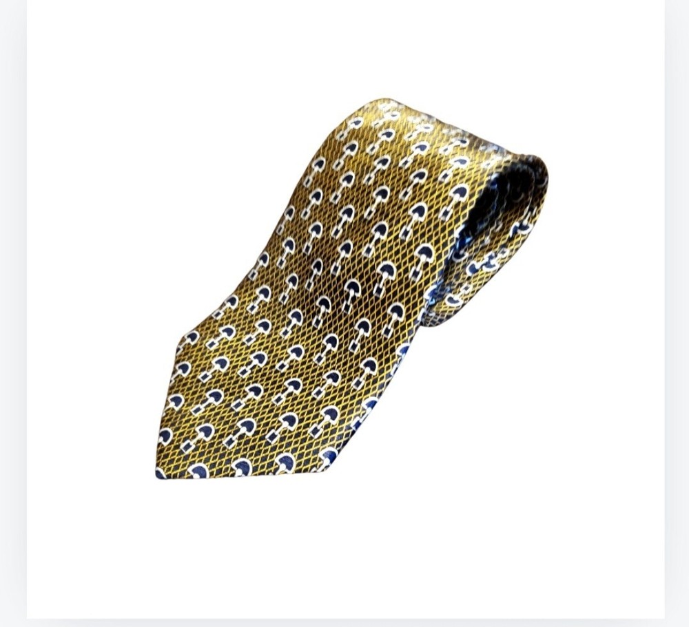 VINTAGE VALERIANO COLLECTION Tie 100% Silk Men's Necktie Art Deco Print