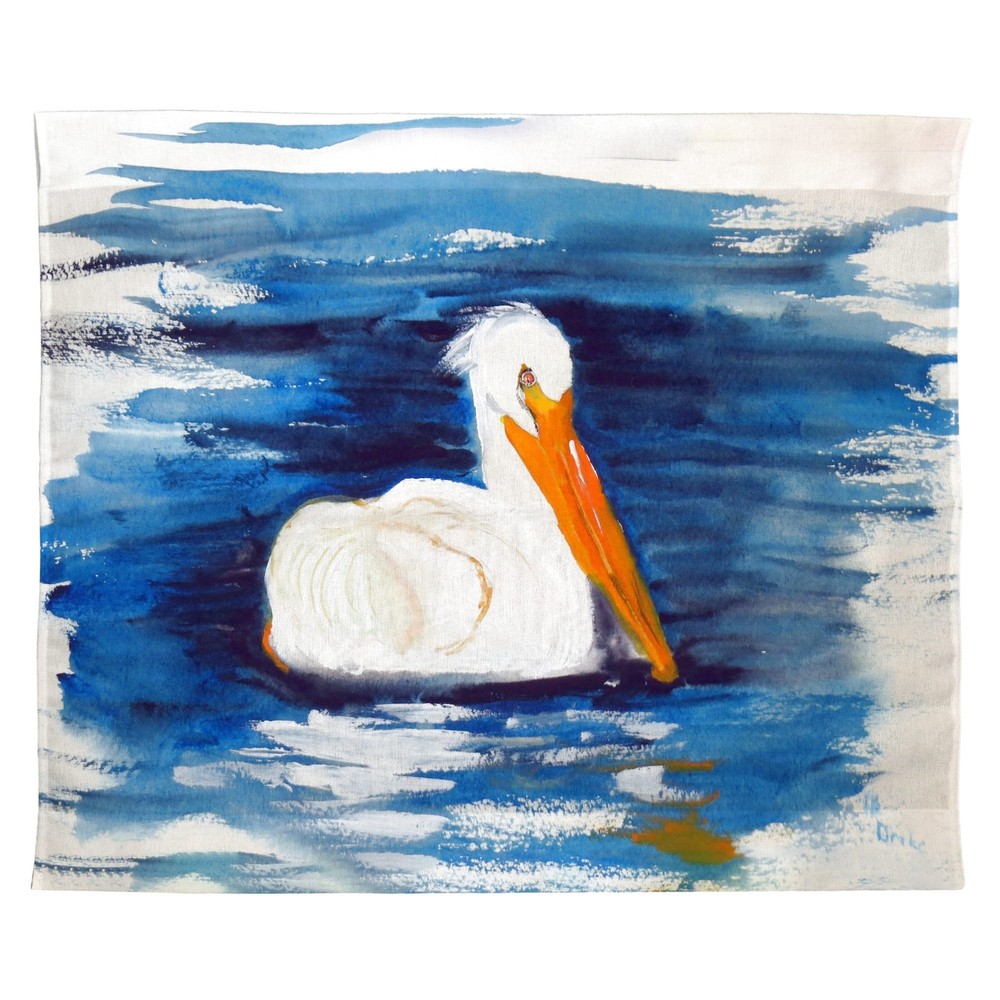 Betsy Drake Spring Creek Pelican Outdoor Wall Hanging 24x30
