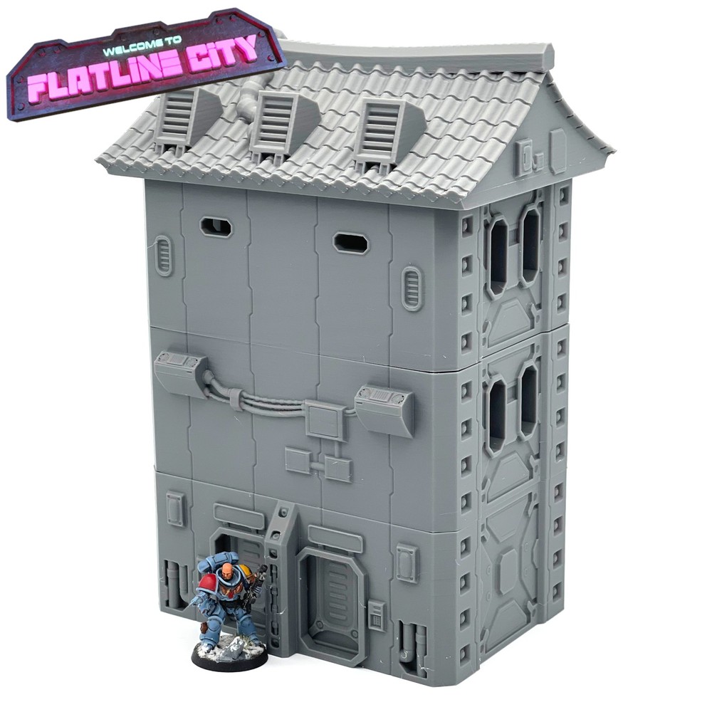 Flatline City Sci-Fi Apartment Building Complex Steampunk 28mm Wargaming Terrain