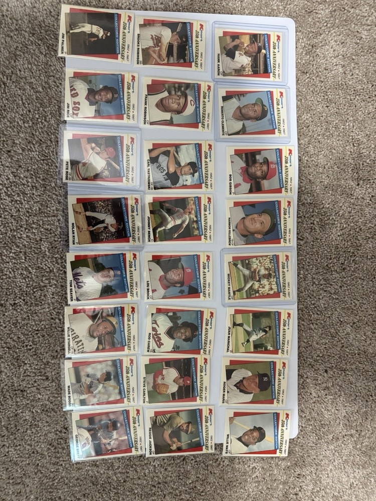 1987 Topps Kmart STARS OF THE DECADES 25th Anniversary Baseball (33) Card Set