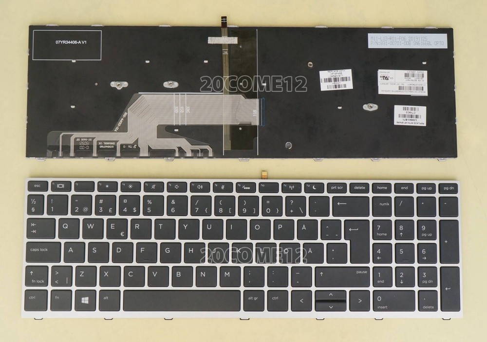 New for HP ProBook 450 G5 455 G5 470 G5 Keyboard Backlit Swedish Finnish *yt