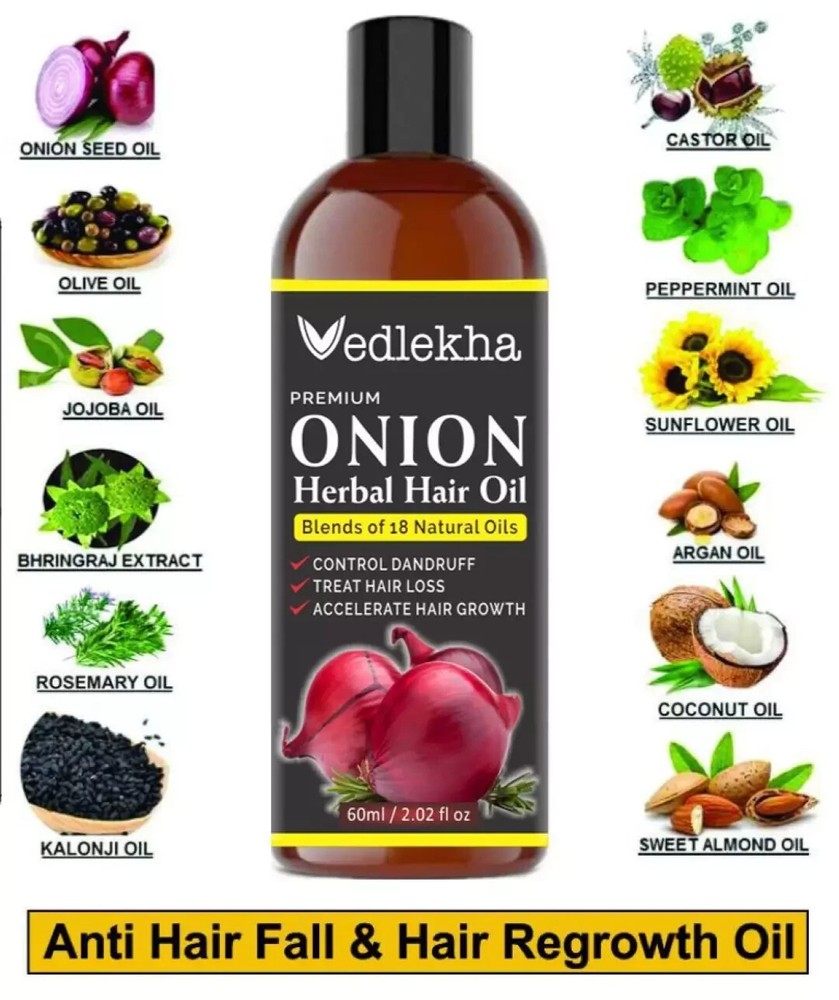 Vedlekha Ayurvedic Onion Hair Oil 100ml for Hair Fall Control & Nourishment