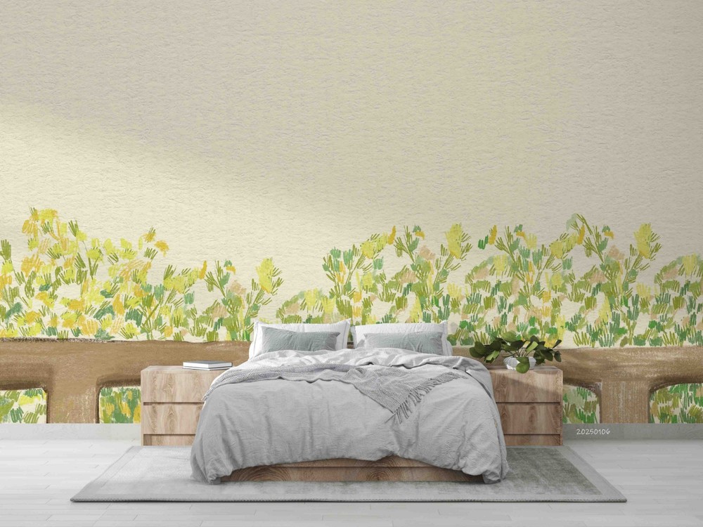 3D Fence Plants Watercolor Wall Murals Wallpaper Murals Wall Sticker