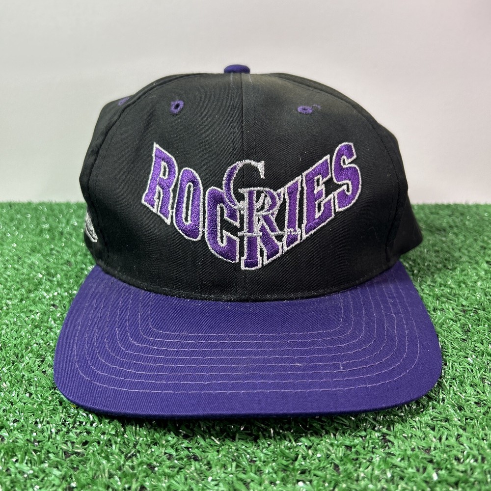 Vintage 90s Colorado Rockies Hat Snap Back Adult One Size Namco MLB Black