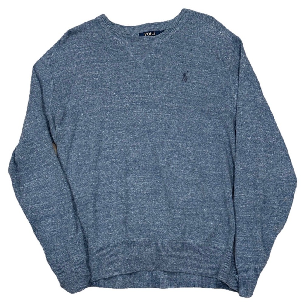 Polo Ralph Lauren Sweater Blue Crewneck Pullover Cotton Pony Logo Men’s Medium