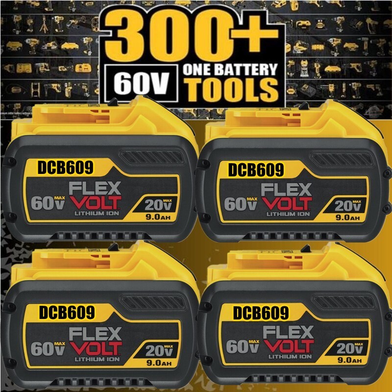 1-4 Pack DEWALT DCB609-2 20V/60V MAX FLEXVOLT 9Ah Lithium Battery Replacement
