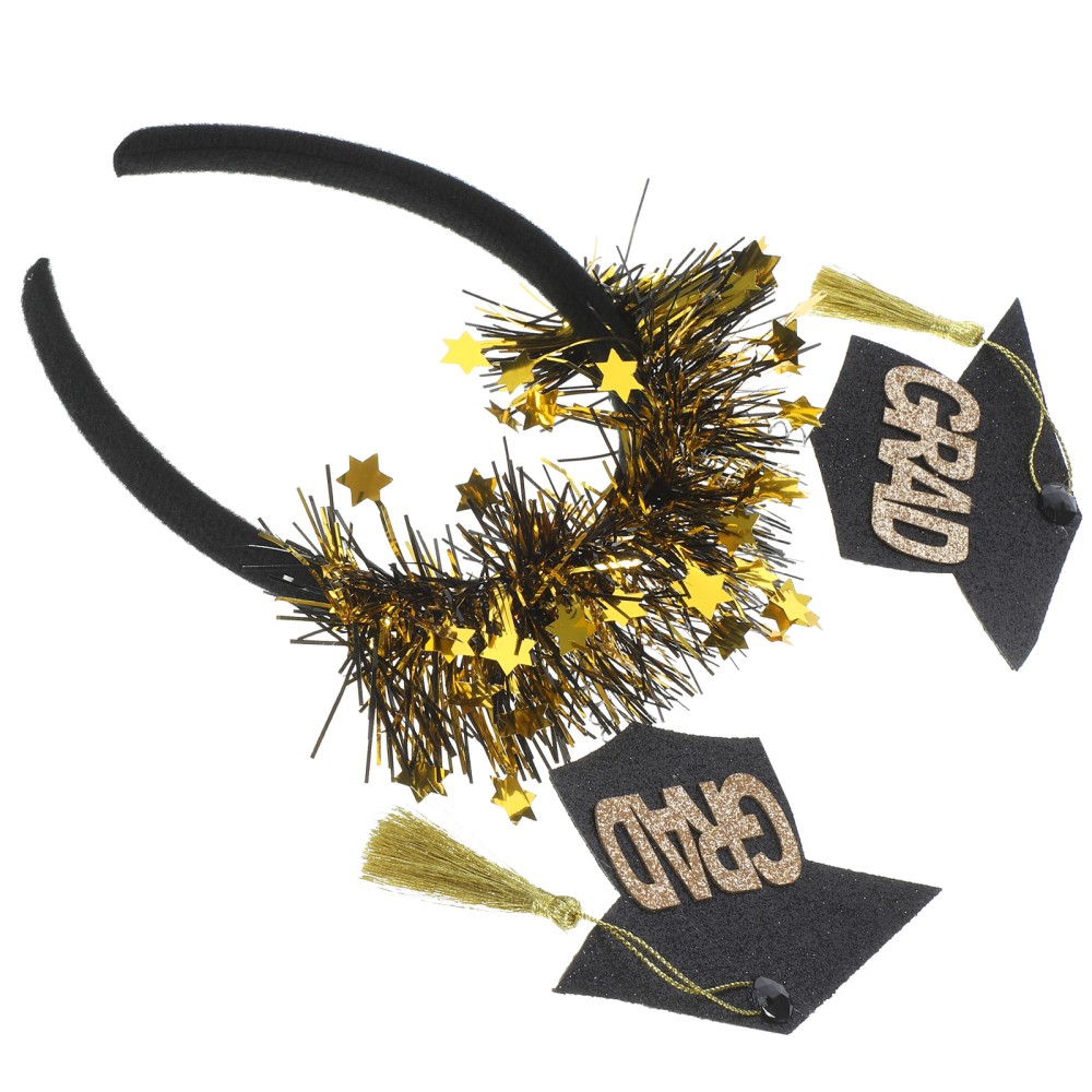 Golden Tassel Headband for Graduation Cap Adjustable Accessory
