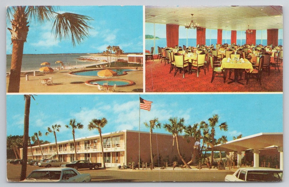 Holiday Inn Gulf Breeze FL Pensacola Beach Vintage Chrome Postcard MWM