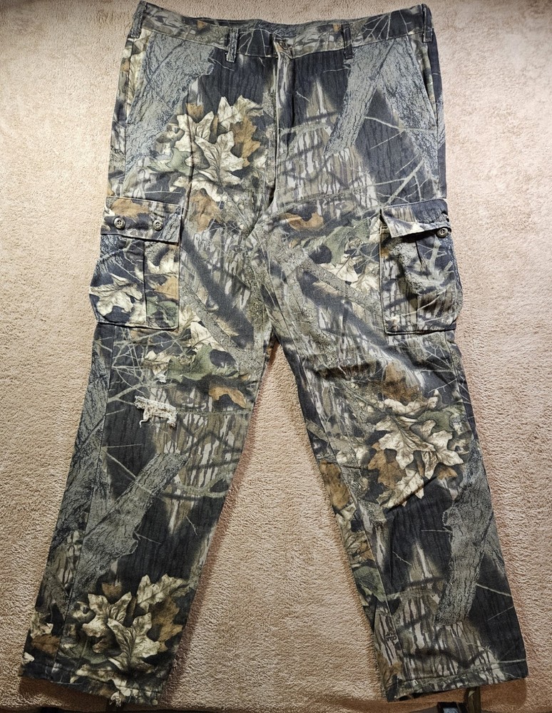 VINTAGE Mossy Oak Camo Cargo Pants Baggy Y2K Grunge Hunting Outdoors 42/34