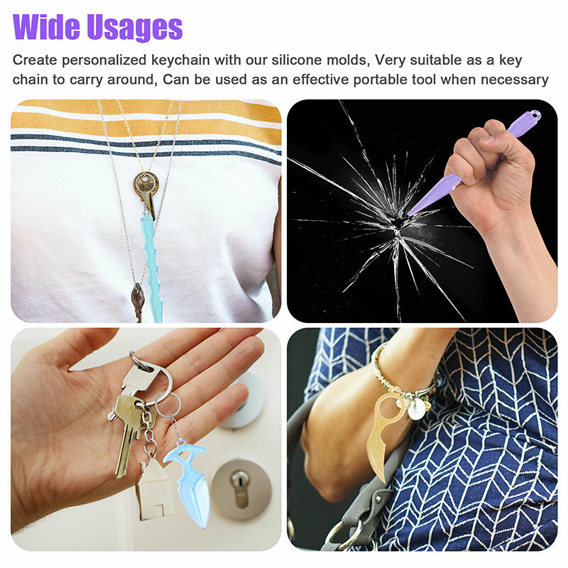 Portable Keychain Epoxy Resin Casting Mold Silicone DIY Craft Jewelry Making