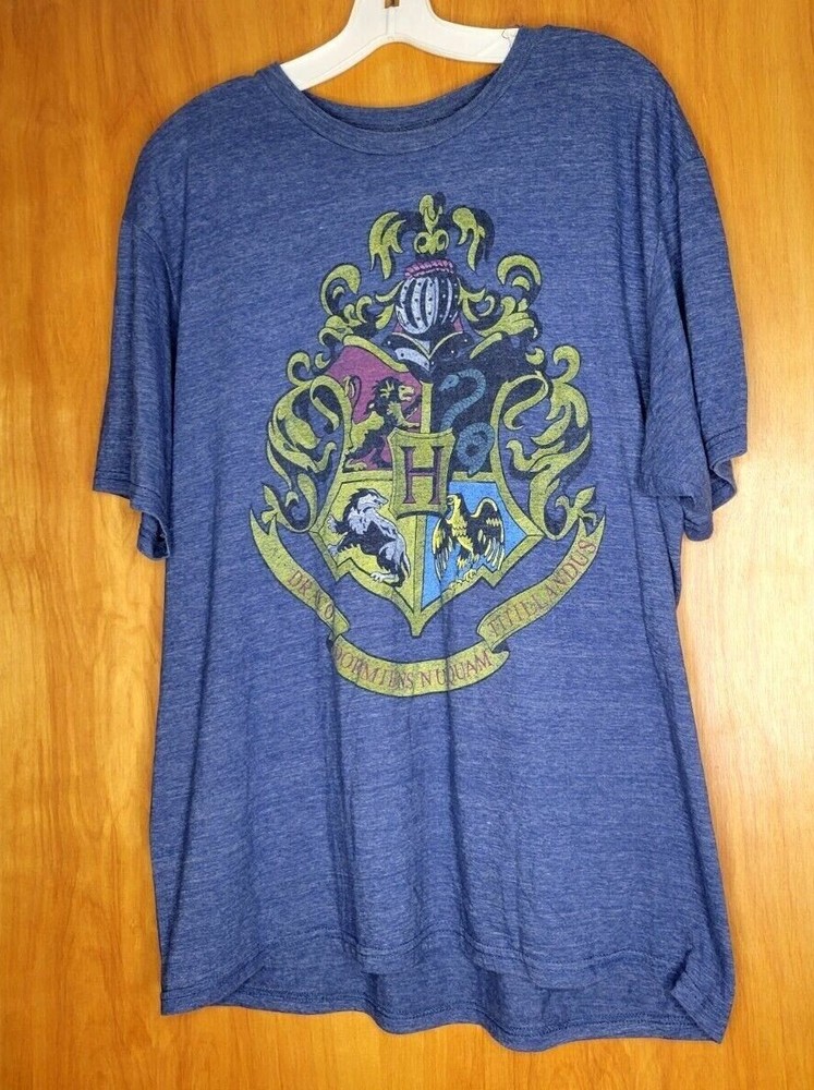 Harry Potter Men’s T‑Shirt XL Blue Graphic Tee Short Sleeve Wizarding World