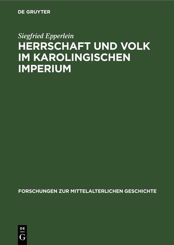 Siegfried Epperlein Herrschaft Und Volk Im Karolingischen Imperium (Hardback)Another great item from Rarewaves USA | Free delivery!