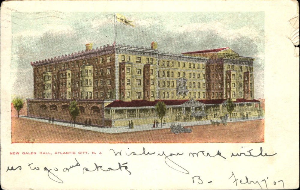 New Galen Hall Atlantic City New Jersey NJ UDB mailed 1907