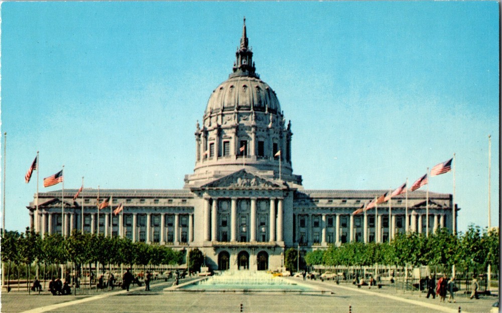 Postcard CA City Hall Civic Center San Francisco California