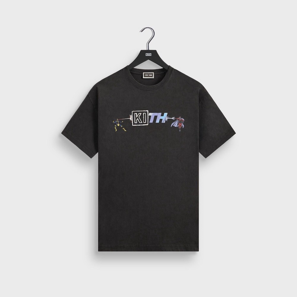 NEW Kith Marvel vs Capcom Cyclops vs. Magneto Black Vintage Tee Size Large FW25