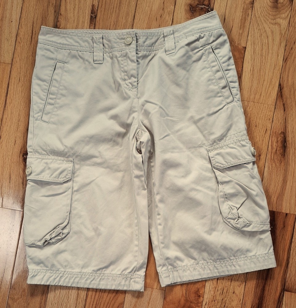 Tommy Hilfiger Womens Khaki Beige Cargo Hiking Shorts Size 4
